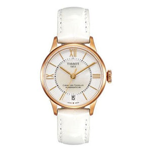  Shop Authentic Tissot Chemin Des Tourelles Powermatic 80 Lady Silver Dial White Leather Strap Watch For Women - T099.207.36.118.00 - Luxxuri