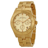  Shop Authentic Marc Jacobs Blade Chronograph Gold Dial Gold Steel Strap Watch for Women - MBM3101 - Luxxuri