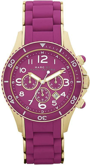  Shop Authentic Marc Jacobs Rock Chronograph Purple Dial Purple Silicone Strap Watch for Women - MBM2576 - Luxxuri