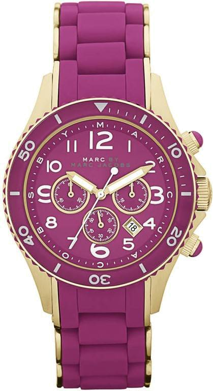  Shop Authentic Marc Jacobs Rock Chronograph Purple Dial Purple Silicone Strap Watch for Women - MBM2576 - Luxxuri