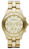  Shop Authentic Marc Jacobs Blade Chronograph Gold Dial Gold Steel Strap Watch for Women - MBM3101 - Luxxuri