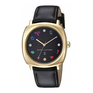  Shop Authentic Marc Jacobs Mandy Black Dial Black Leather Strap Watch for Women - MJ1597 - Luxxuri