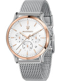  Shop Authentic Maserati Epoca White Dial Chronograph Silver Mesh Bracelet Watch For Men - R8873618009 - Luxxuri