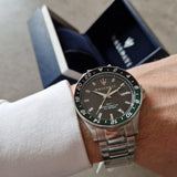  Shop Authentic Maserati SFIDA Chronograph Black Dial Silver Steel Strap Watch For Men - R8853140005 - Luxxuri