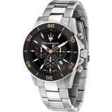  Shop Authentic Maserati Competizione Chronograph Black Dial Silver Steel Strap Watch For Men - R8873600003 - Luxxuri