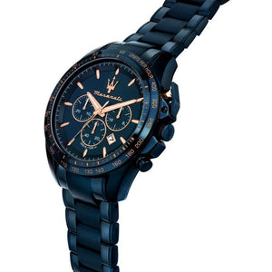  Shop Authentic Maserati Traguardo Chronograph Blue Dial Blue Steel Strap Watch For Men - R8873612054 - Luxxuri