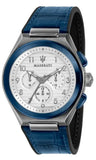  Shop Authentic Maserati Triconic Chronograph White Dial Blue Leather Strap Watch For Men - R8871639001 - Luxxuri