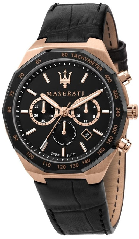  Shop Authentic Maserati Stile Black Matte Dial Black Leather Strap Watch For Men - R8871642001 - Luxxuri
