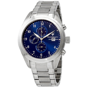  Shop Authentic Maserati Traguardo Blue Dial Silver Steel Strap Watch For Men - R8853112505 - Luxxuri
