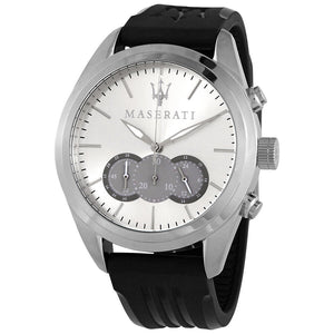  Shop Authentic Maserati Traguardo Chronograph Silver Dial Black Rubber Strap Watch for Men - R8871612012 - Luxxuri