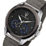  Shop Authentic Maserati Traguardo Chronograph Black Dial Mesh Bracelet Watch For Men - R8873612006 - Luxxuri