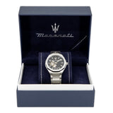  Shop Authentic Maserati Stile Skeleton Automatic Black Dial Silver Steel Strap Watch For Men - R8823142002 - Luxxuri