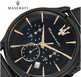  Shop Authentic Maserati Epoca Chronograph Black Dial Black Mesh Strap Watch For Men - R8873618013 - Luxxuri