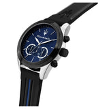  Shop Authentic Maserati Traguardo Chronograph Blue Dial Black Silicone Strap Watch For Men - R8871612044 - Luxxuri