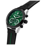  Shop Authentic Maserati Traguardo Chronograph Green Dial Black Silicone Strap Watch For Men - R8871612043 - Luxxuri