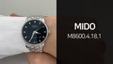  Shop Authentic Mido Baroncelli Ii Automatic Black Dial Silver Steel Strap Watch For Men - M8600.4.18.1 - Luxxuri