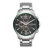  Shop Authentic Armani Exchange Hampton Chronograph Black Dial Silver Steel Strap Watch For Men - AX2163 - Luxxuri