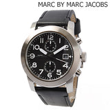  Shop Authentic Marc Jacobs Larry Chronograph Black Dial Black Leather Strap Watch for Men - MBM5033 - Luxxuri