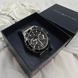  Shop Authentic Tommy Hilfiger Jordan Chronograph Black Dial Silver Mesh Strap Watch For Men - 1792092 - Luxxuri
