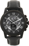 Shop Authentic Fossil Grant Automatic Black Dial Black Leather Strap Watch for Men - ME3028 - Luxxuri