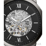  Shop Authentic Fossil Neutra Automatic Skeleton Black Dial Grey Mesh Strap Watch for Men - ME3185 - Luxxuri