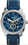  Shop Authentic Fossil Machine Chronograph Blue Dial Blue Leather Strap Watch for Men - FS5262 - Luxxuri