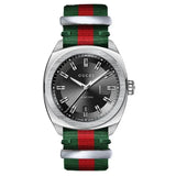  Shop Authentic Gucci GG2570 Quartz Black Dial Green & Red Nylon Strap Watch For Men - YA142305 - Luxxuri