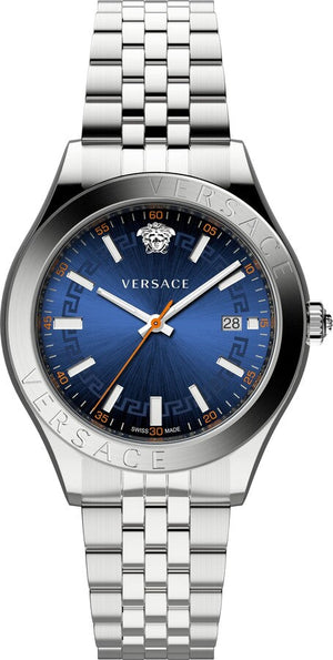  Shop Authentic Versace Hellenyium Quartz Blue Dial Silver Steel Strap Watch for Men - VEVK00921 - Luxxuri
