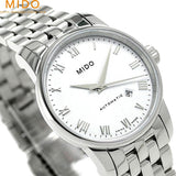  Shop Authentic Mido Baroncelli III Automatic White Dial Silver Steel Strap Watch For Women - M7600.4.26.1 - Luxxuri