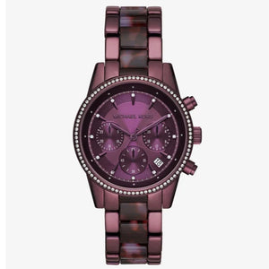  Shop Authentic Michael Kors Ritz Chronograph Purple Dial Purple Steel Strap Watch For Women - MK6720 - Luxxuri
