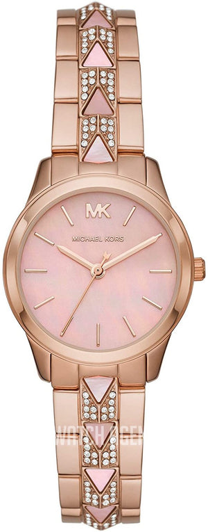  Shop Authentic Michael Kors Runway Mother of Pearl Dial Rose Gold Steel Strap Watch For Women - MK6856 - Luxxuri