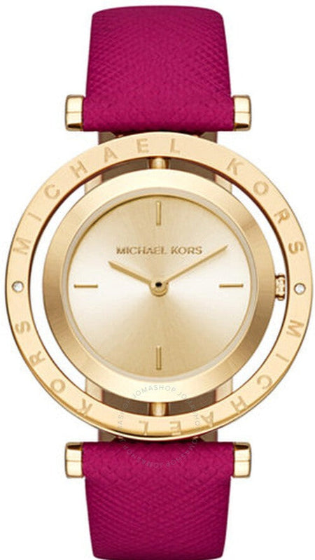  Shop Authentic Michael Kors Averi Gold Dial Pink Leather Strap Watch for Women - MK2525 - Luxxuri