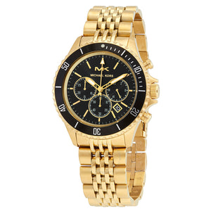  Shop Authentic Michael Kors Bayville Chronograph Black Dial Gold Steel Strap Watch For Men - MK8726 - Luxxuri