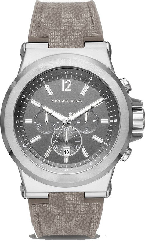  Shop Authentic Michael Kors Dylan Chronograph Grey Dial Grey PVC Strap Watch For Men - MK8935 - Luxxuri