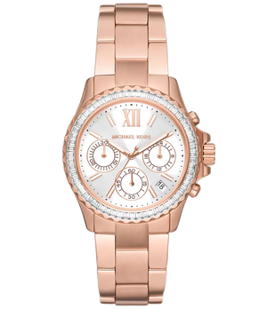  Shop Authentic Michael Kors Everest Chronograph Silver Dial Rose Gold Steel Strap Watch For Women - MK7213 - Luxxuri