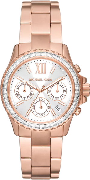  Shop Authentic Michael Kors Everest Chronograph Silver Dial Rose Gold Steel Strap Watch For Women - MK7213 - Luxxuri