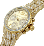  Shop Authentic Michael Kors Everest Chronograph Crystals Gold Dial Gold Steel Strap Watch For Women - MK7254 - Luxxuri