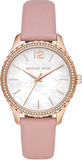  Shop Authentic Michael Kors Layton Three-Hand White Dial Pink Leather Strap Watch for Women - MK2909 - Luxxuri
