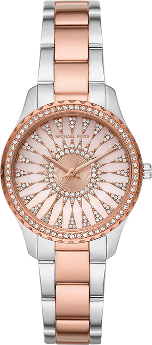  Shop Authentic Michael Kors Layton Three Hand Pink Dial Two Tone Steel Strap Watch For Women - MK6894 - Luxxuri