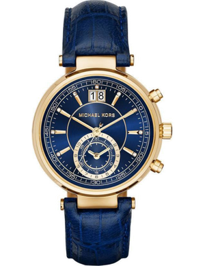  Shop Authentic Michael Kors Sawyer Blue Dial Blue Leather Strap Watch for Women - MK2425 - Luxxuri