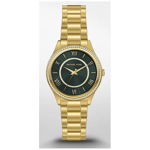  Shop Authentic Michael Kors Lauryn Analog Green Dial Gold Steel Strap Watch for Women - MK4737 - Luxxuri