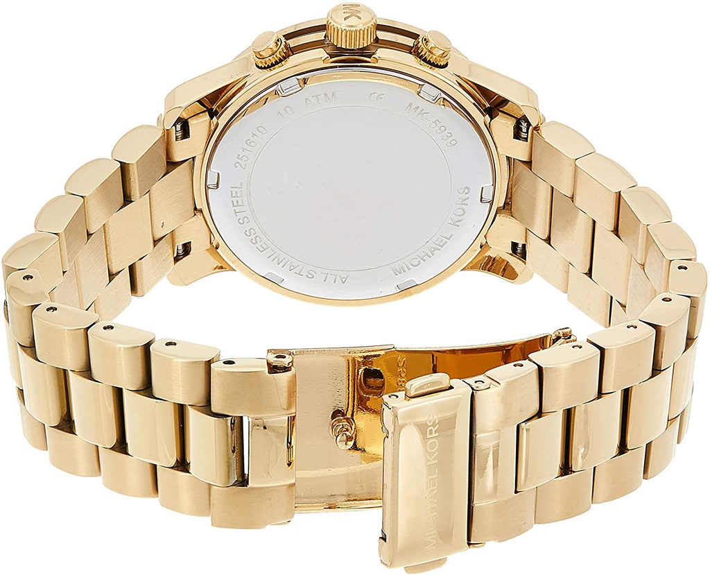  Shop Authentic Michael Kors Runway Quartz Orange Dial Gold Steel Strap Watch For Women - MK5930 - Luxxuri