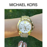  Shop Authentic Michael Kors Bradshaw Chronograph White Dial Gold Steel Strap Watch For Women - MK6266 - Luxxuri