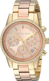  Shop Authentic Michael Kors Ritz Chronograph Rose Dial Two Tone Steel Strap Watch for Women - MK6475 - Luxxuri
