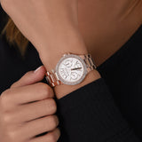  Shop Authentic Michael Kors Camille Multifunction White Dial Rose Gold Steel Strap Watch For Women - MK6845 - Luxxuri