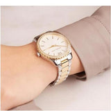  Shop Authentic Michael Kors Layton Quartz Silver Dial Two Tone Steel Strap Watch For Women - MK6899 - Luxxuri
