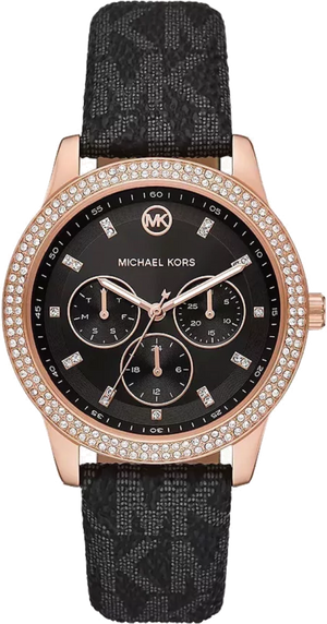  Shop Authentic Michael Kors Tibby Multifunction Black Dial Black Leather Strap Watch For Women - MK6968 - Luxxuri
