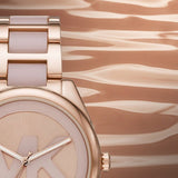  Shop Authentic Michael Kors Janelle Three Hand Rose Gold Dial Two Tone Steel Strap Watch For Women - MK7135 - Luxxuri