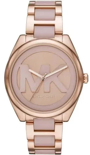  Shop Authentic Michael Kors Janelle Three Hand Rose Gold Dial Two Tone Steel Strap Watch For Women - MK7135 - Luxxuri