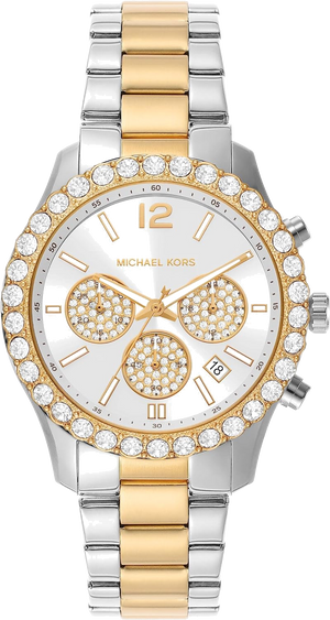  Shop Authentic Michael Kors Berkley Chronograph Silver Dial Two Tone Steel Strap Watch For Women - MK7415 - Luxxuri